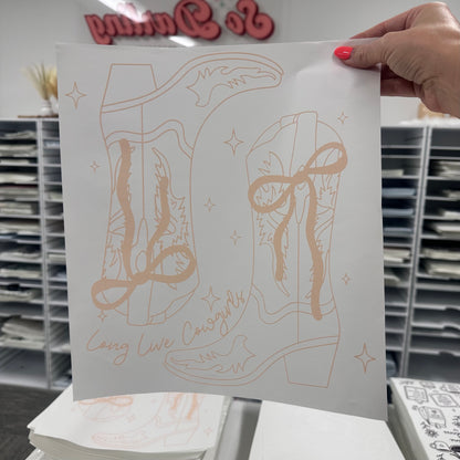 long live cowgirls screen print transfer•