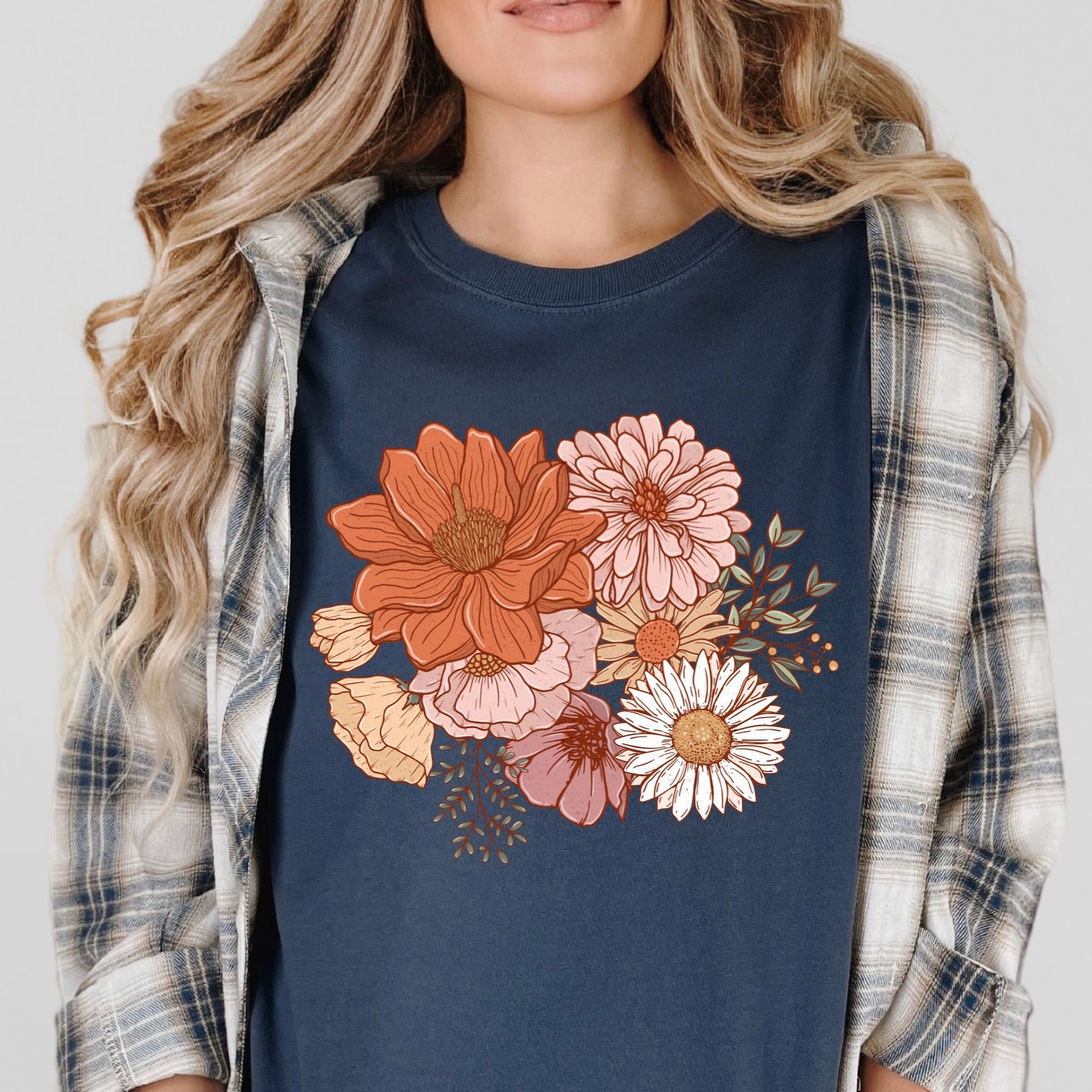 boho florals clear film transfer