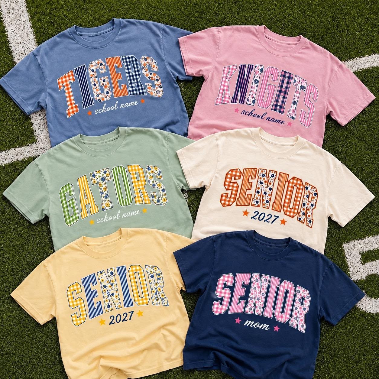 semi-custom mascot  multi- pattern - 2 colors (design set up only)