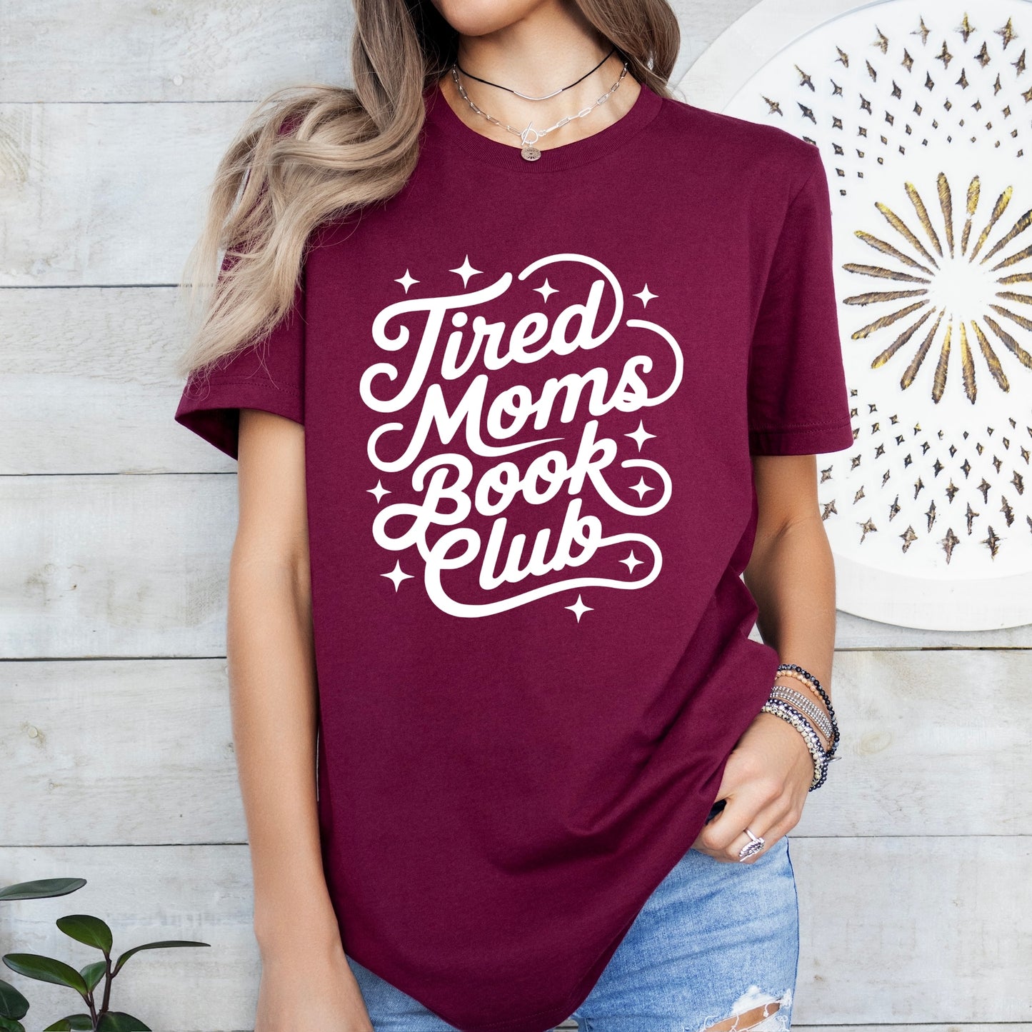 tired moms book club screen print transfer