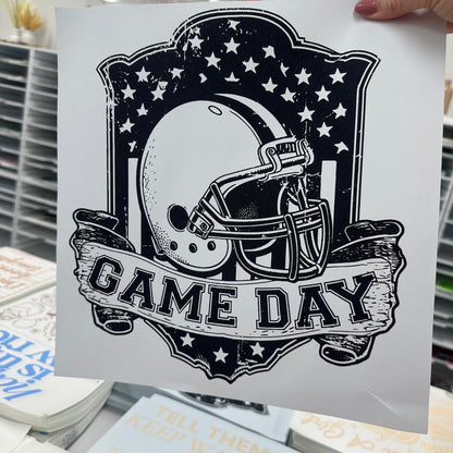Game Day emblem football screen print transfer
