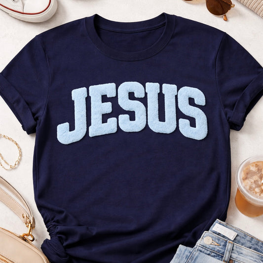 Fluffy Patch - JESUS blue