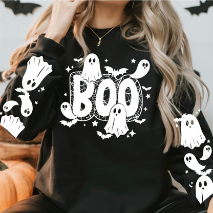 BOO + sleeves screen print transfer•