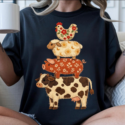 PRE-ORDER stacked farm animals DTF 7-10 biz day tat