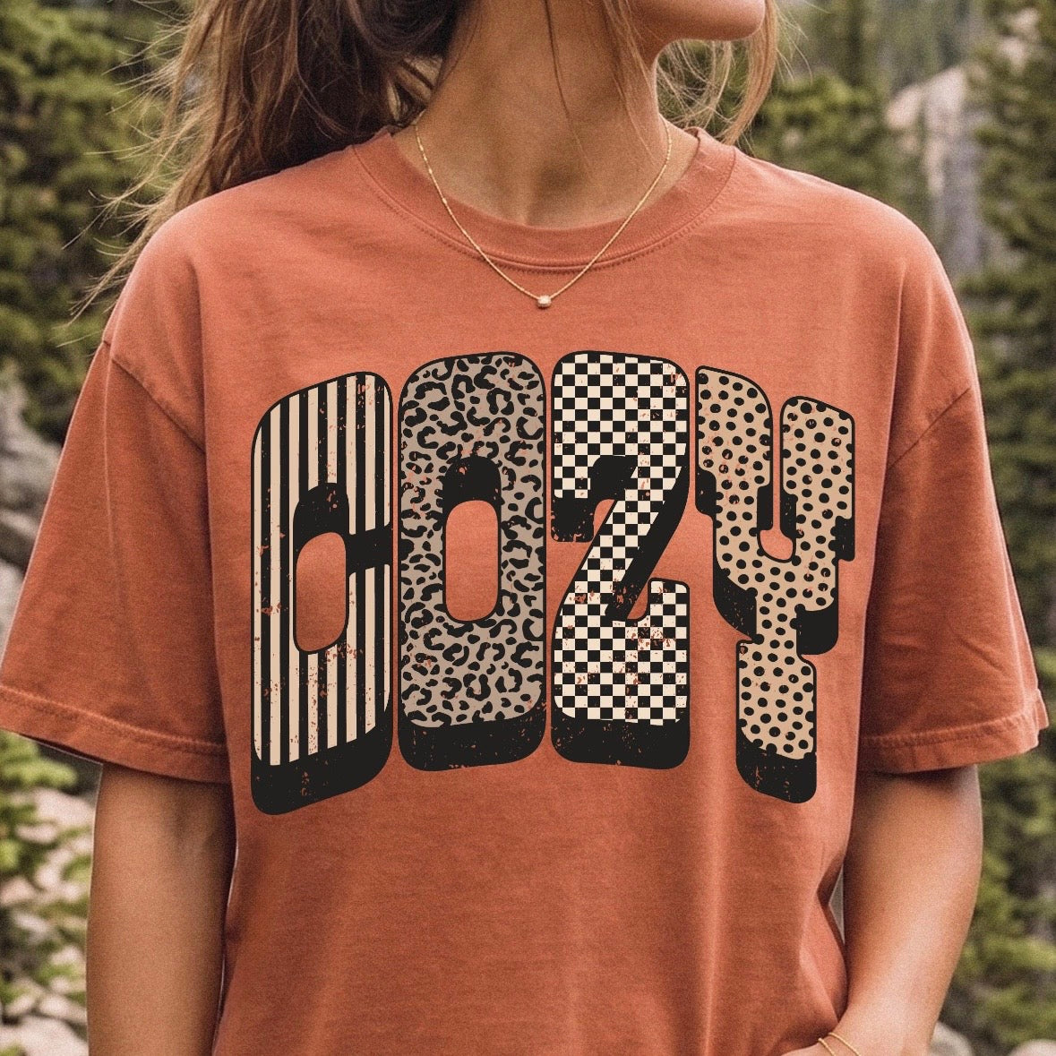 cozy grunge clear film screen print