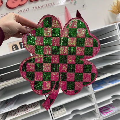 Sequins Patch - Checker Shamrock