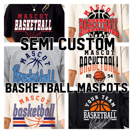 semi-custom BASKETBALL mascot (design set up only)