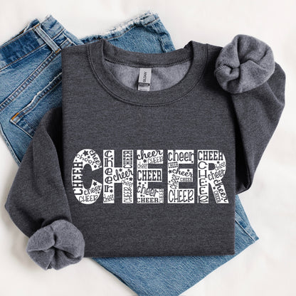 CHEER typography screen print transfer