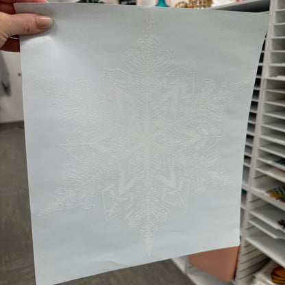 Snowflake half tone screen print transfer