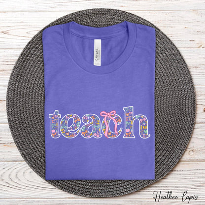 coquette TEACH clear film screen print