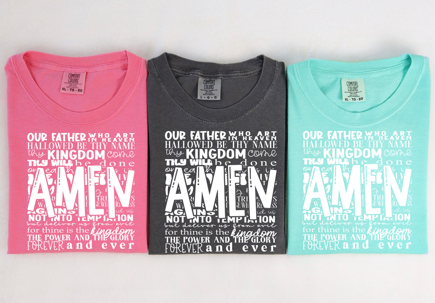 Amen Lords Prayer screen print transfer