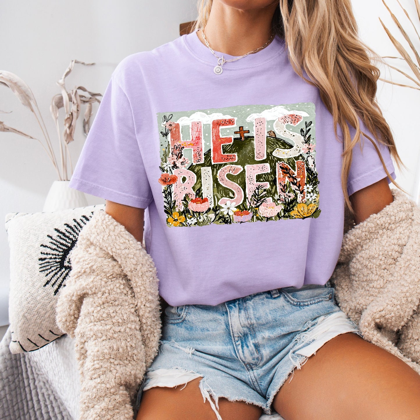 He is Risen clear film screen print