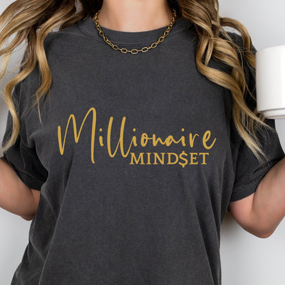 MILLIONAIRE MINDSET METALLIC GOLD screen print transfer