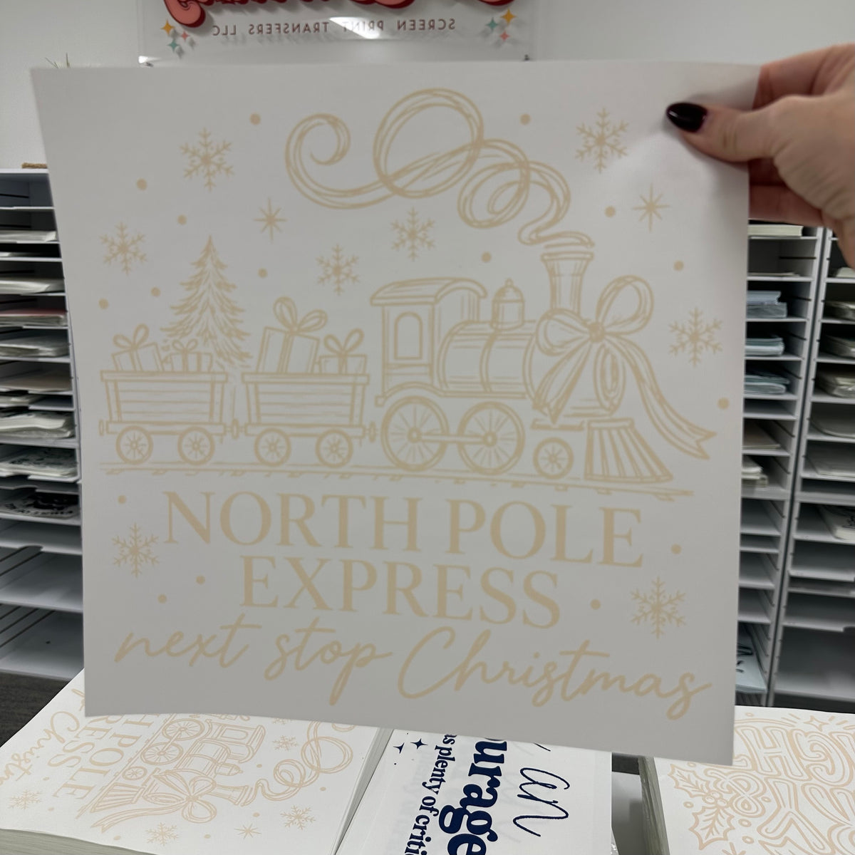 north pole express screen print transfer
