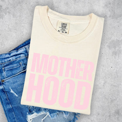 MOTHERHOOD BABY PINK SCREEN PRINT TRANSFER