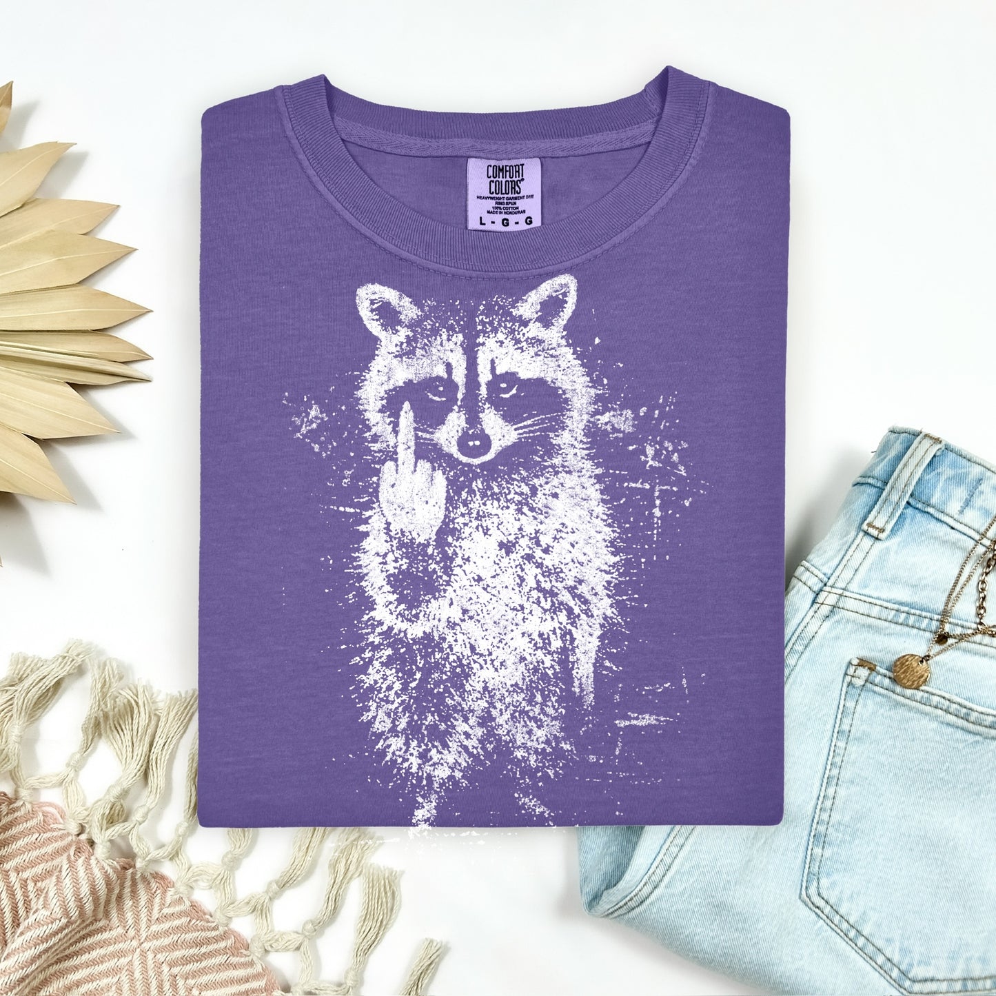 FU raccoon screen print transfer•