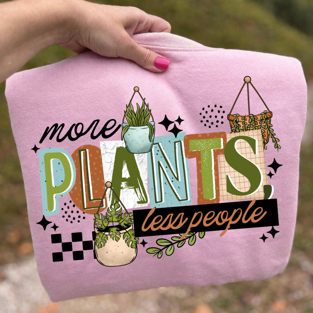 more plants less people clear film screen print