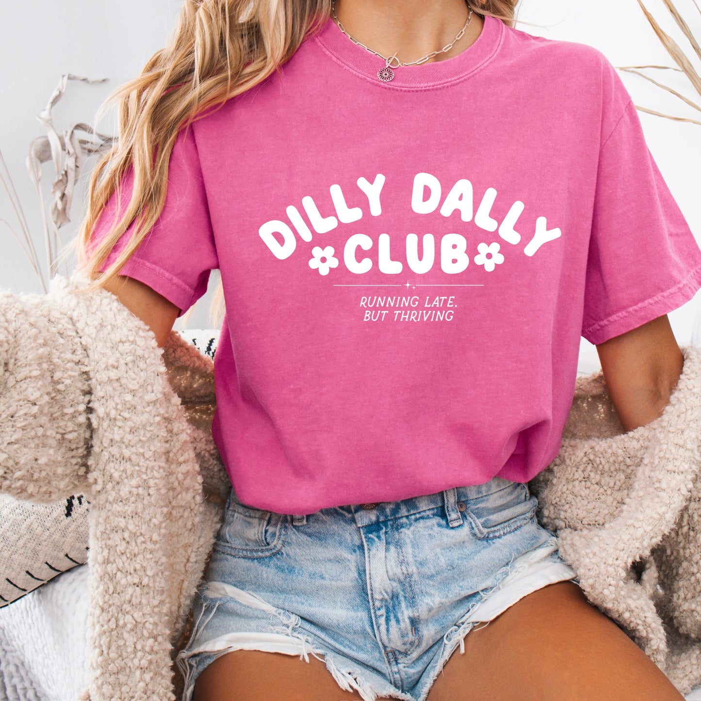 dilly dally club white ink screen print transfer•
