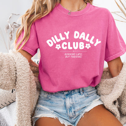 dilly dally club white ink screen print transfer•
