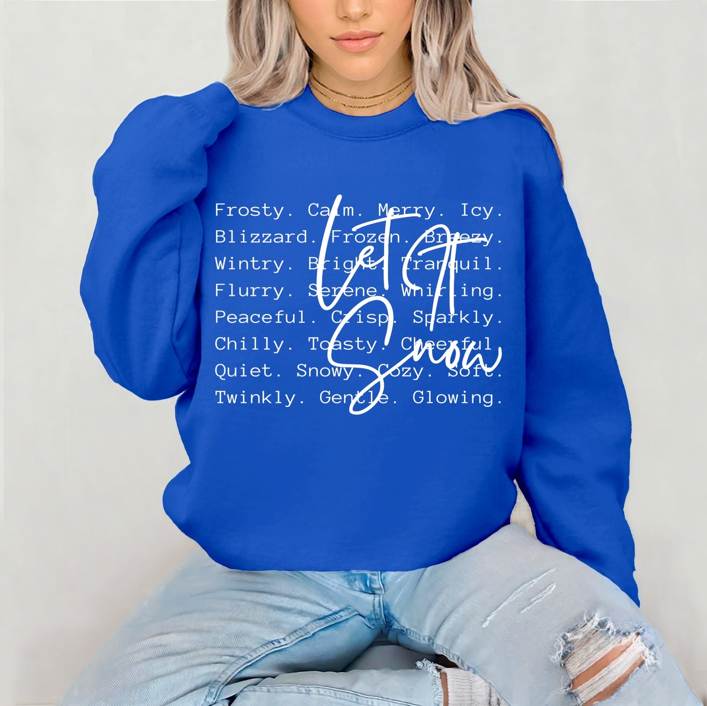 Let it Snow word art screen print transfer