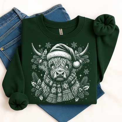 christmas cow screen print transfer