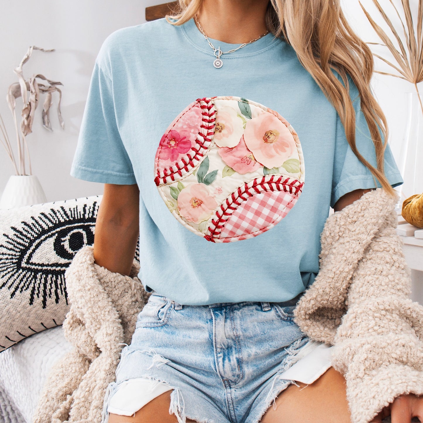 quilted baseball clear film screen print