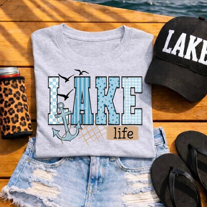 Lake Life clear film screen print