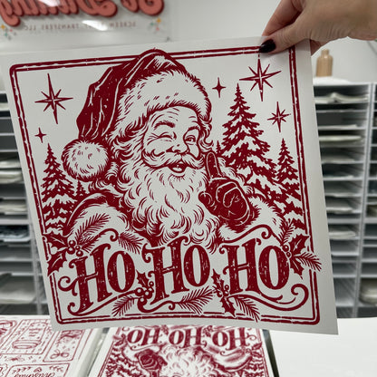 vintage santa screen print transfer