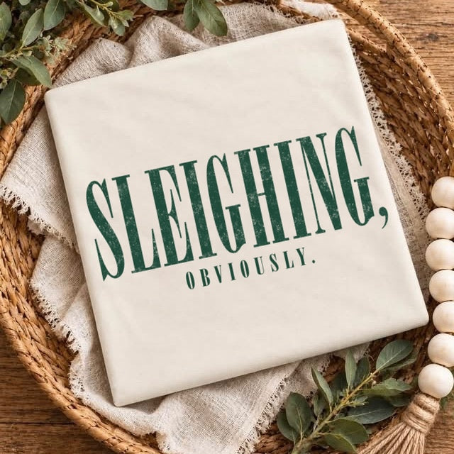 sleighing, obviously screen print transfer•