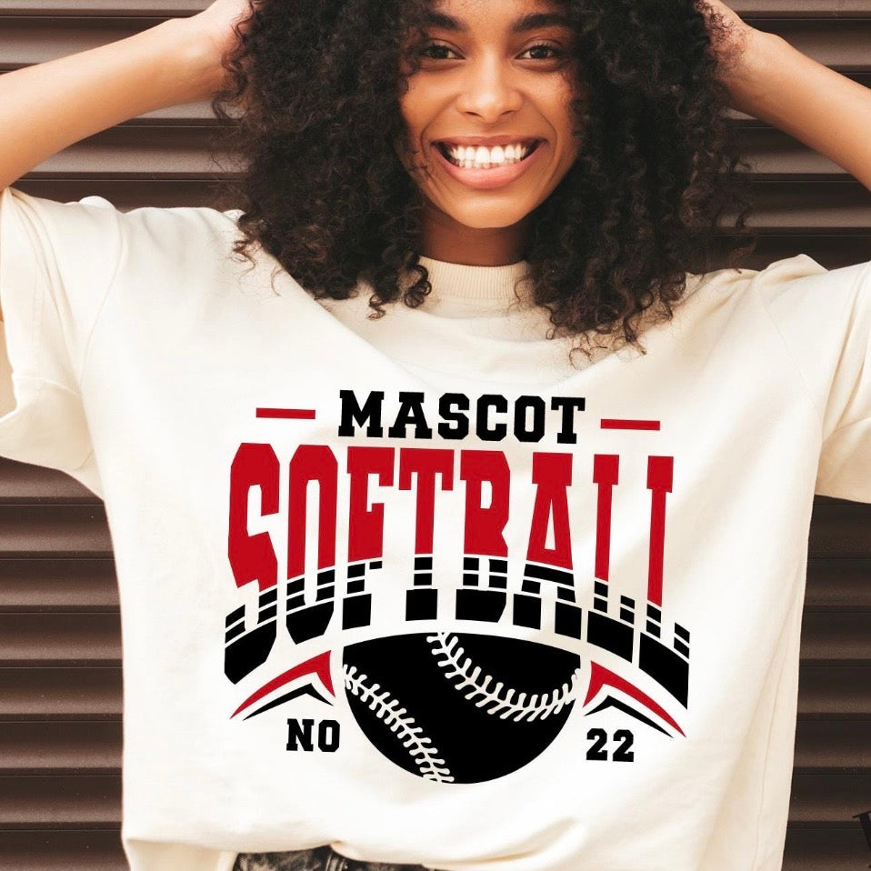 semi-custom SOFTBALL mascot (design set up only)