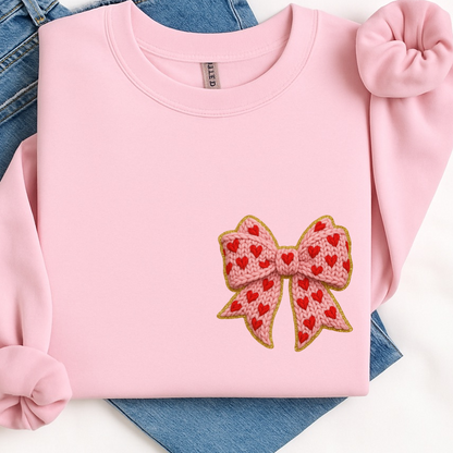 POCKET valentine bow clear film screen print