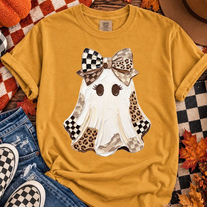 checker leopard ghost clear film screen print