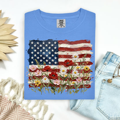 PRE-ORDER floral USA flag DTF 7-10 biz day tat