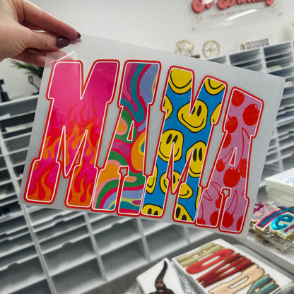 MAMA retro bright clear film screen print