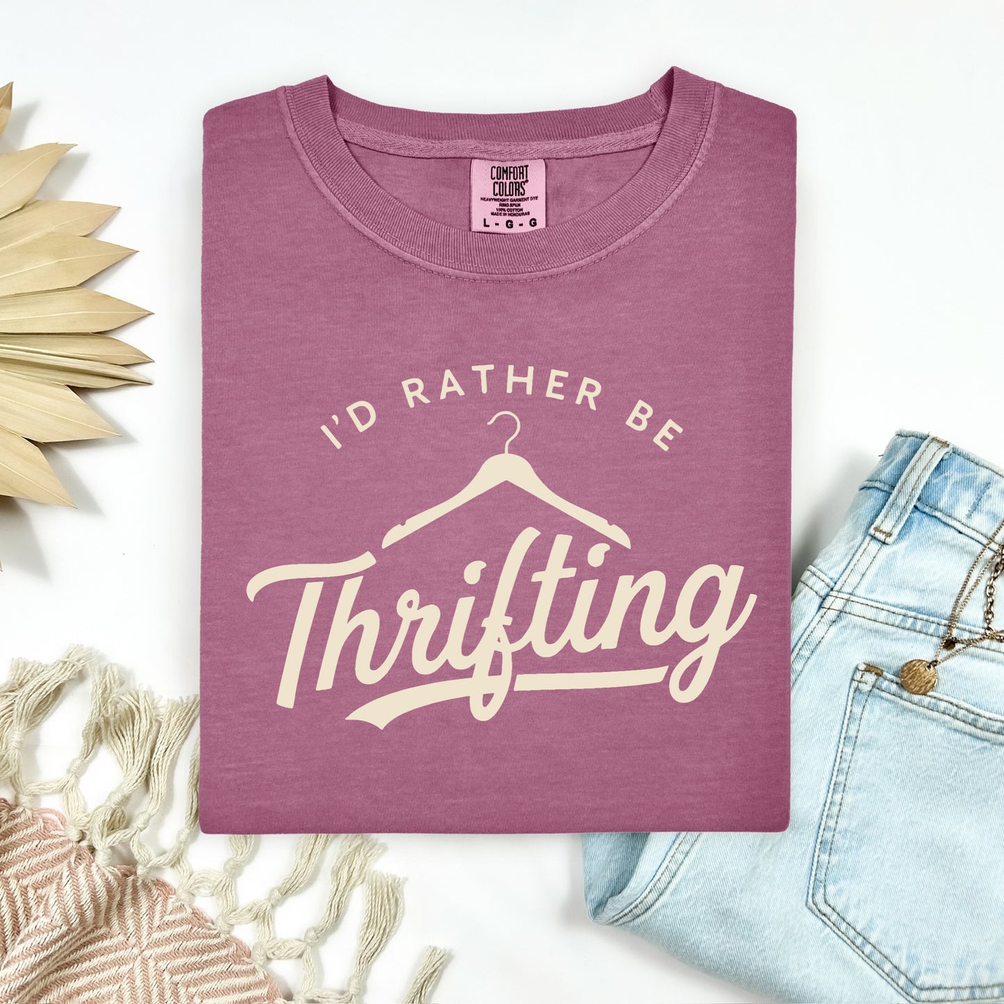 I'd rather be thrifting  screen print transfer