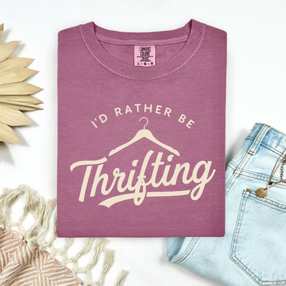 I'd rather be thrifting  screen print transfer