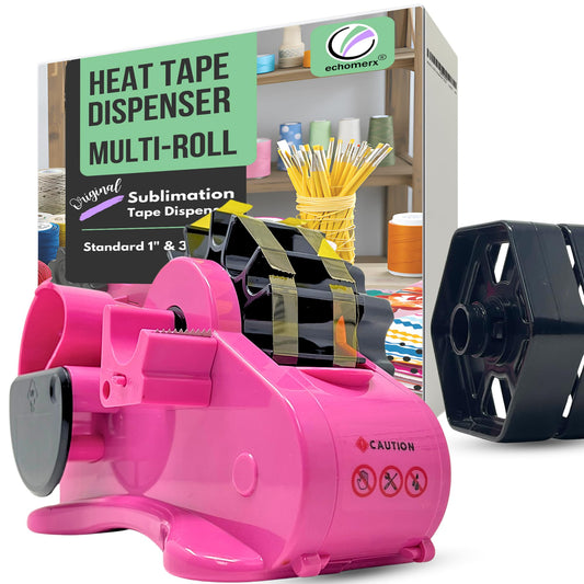 echomerx Original Heat Tape Dispenser Multi-Roll - Pre-Cut Sublimation, Heat Resistant, Heat Transfer