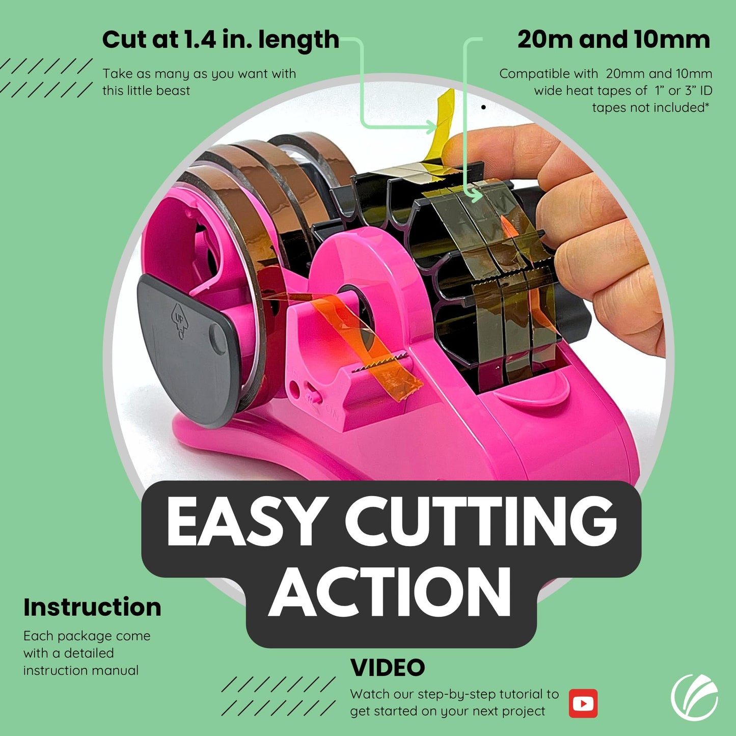 echomerx Original Heat Tape Dispenser Multi-Roll - Pre-Cut Sublimation, Heat Resistant, Heat Transfer