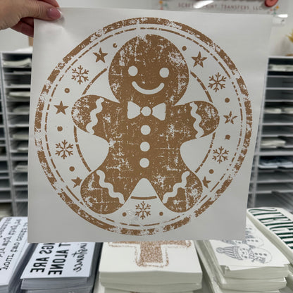 gingerbread man screen print transfer•