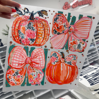 coquette pumpkins clear film screen print