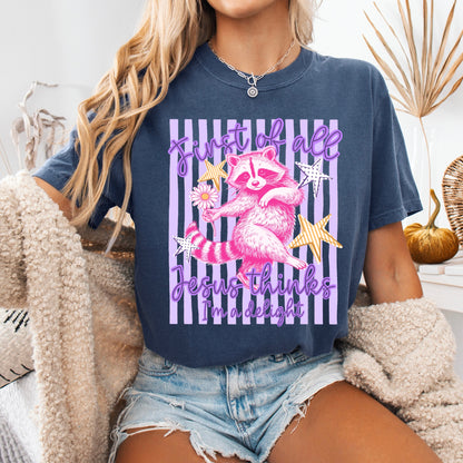 Jesus thinks Im a delight clear film screen print