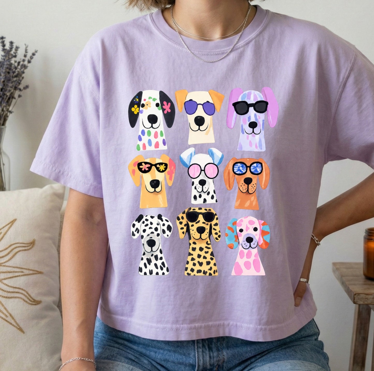 PRE-ORDER 5-7 biz day tat colorful dogs DTF