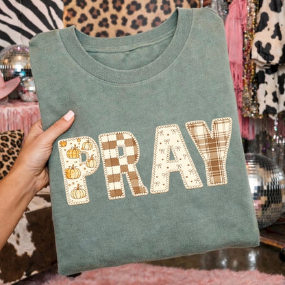 pray fall clear film screen print