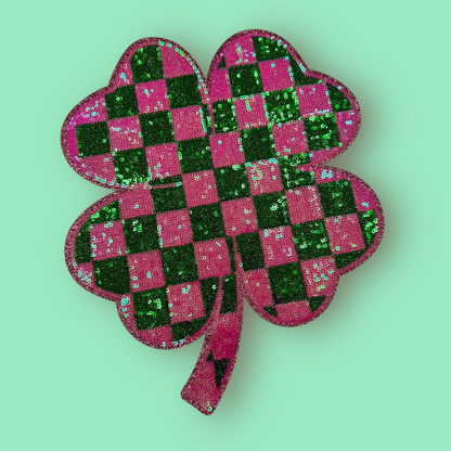 Sequins Patch - Checker Shamrock