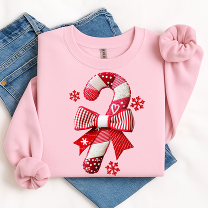 faux fabric candy cane clear film screen print