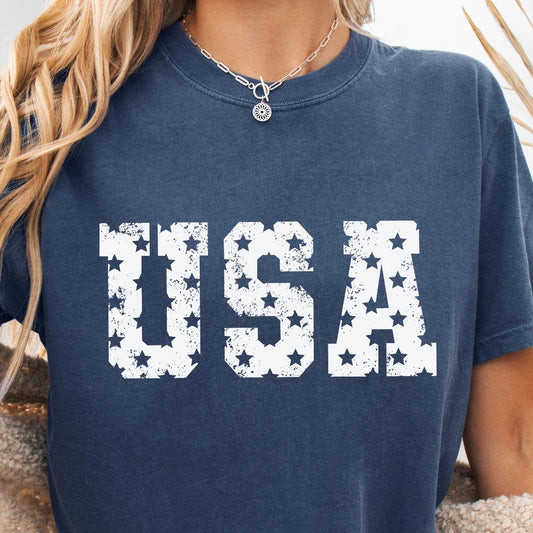 USA distressed screen print transfer•