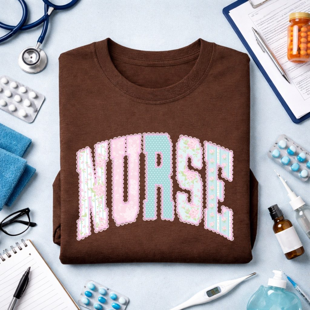 Nurse lace clear film screen print