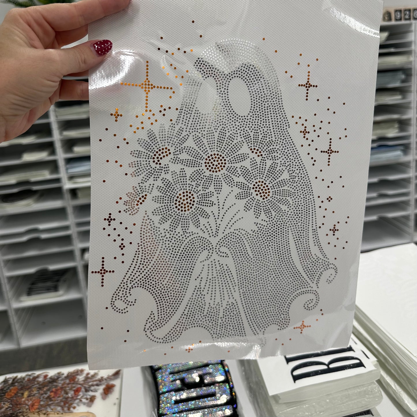 PRE-ORDER 5-7 BIZ DAY TAT Spangle Transfer - flower ghostie