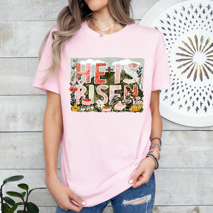 He is Risen clear film screen print