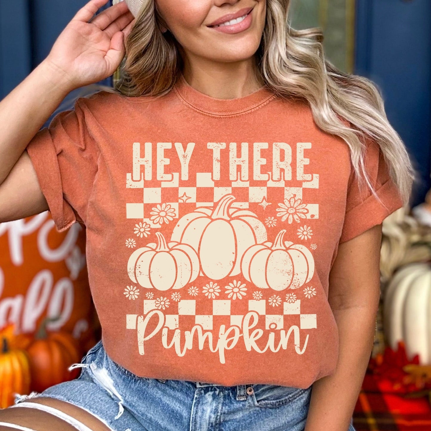 hey there pumpkin screen print transfer